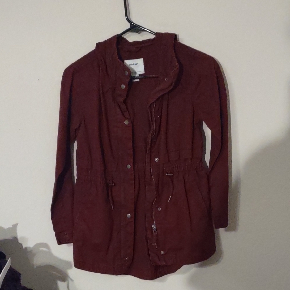 Old Navy Girl's Deep Red Utility Jacket